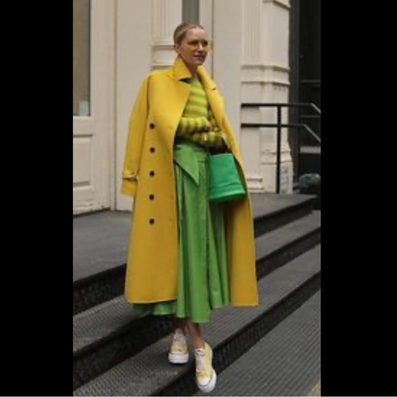 Set of 3 yellow:retro-50’s swing mohair-wool mix coat w/scarf & flip mitts - Picture 8 of 16